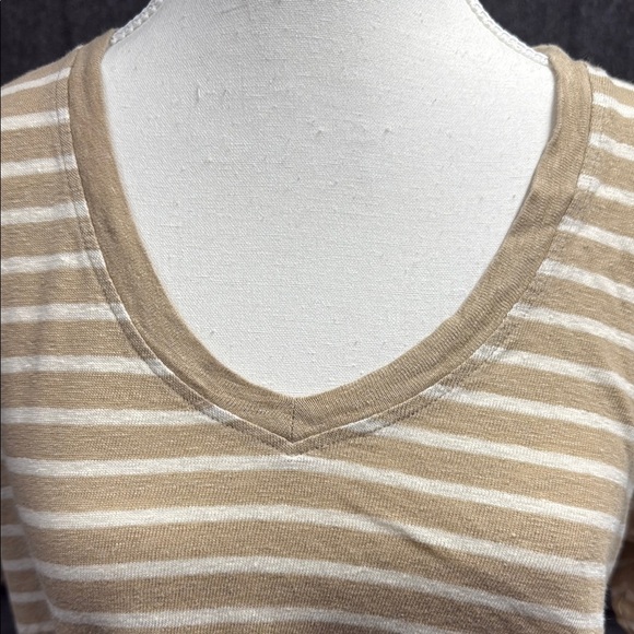 Faherty Tan Crop Relaxed Tee Short Sleeve - Picture 3 of 5